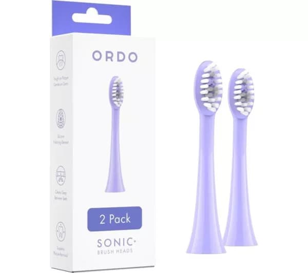 ORDO Sonic+ Replacement Toothbrush Heads - Pack of 2, Pearl Violet