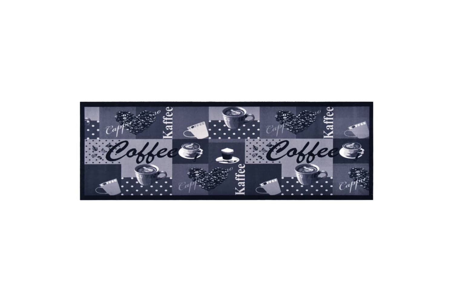 vidaXL 315967 Kitchen Carpet Washable Coffee Blue 45x150cm