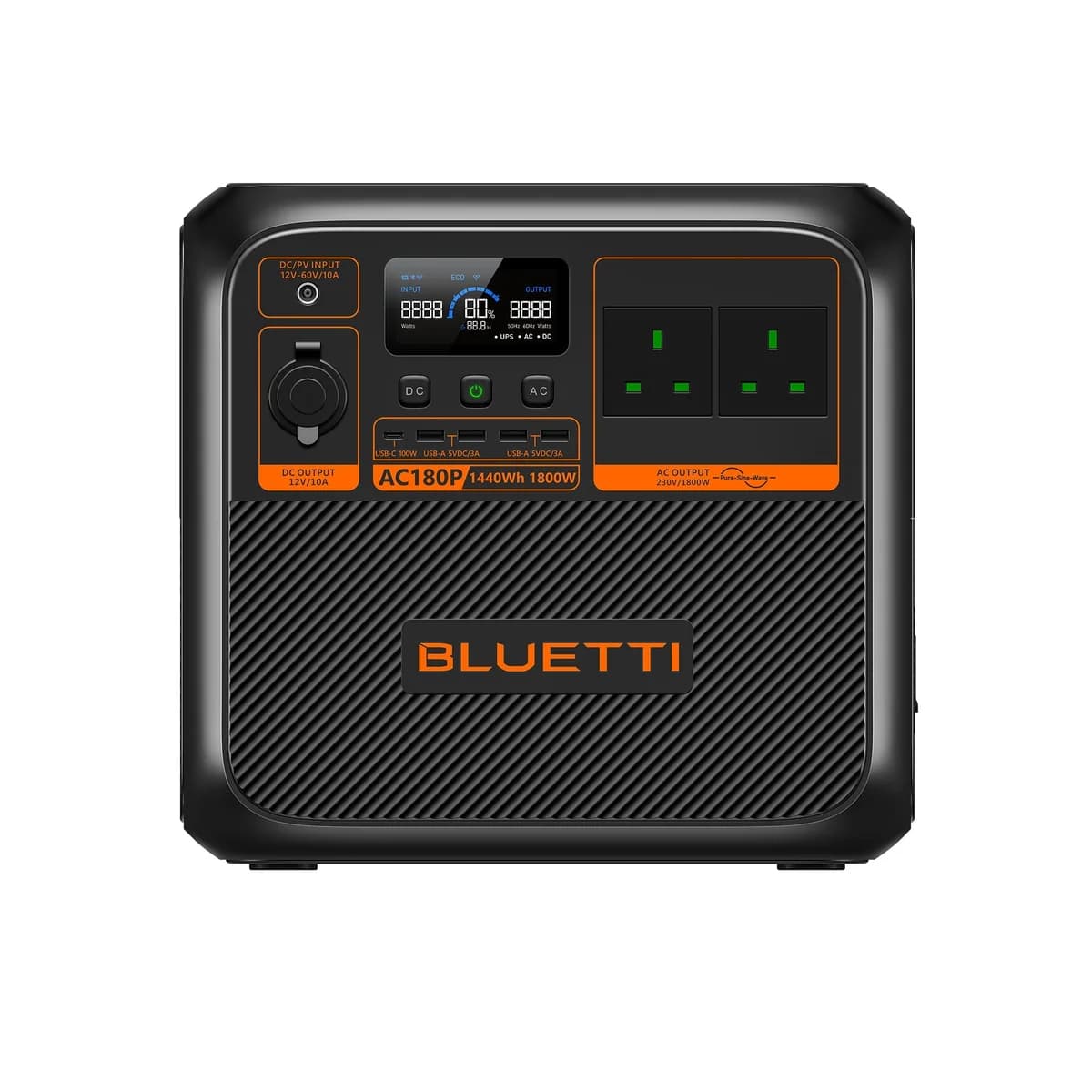 BLUETTI AC180P 1,440Wh 1,800W Portable Power Station | 281-PAC180PUKGYBL010