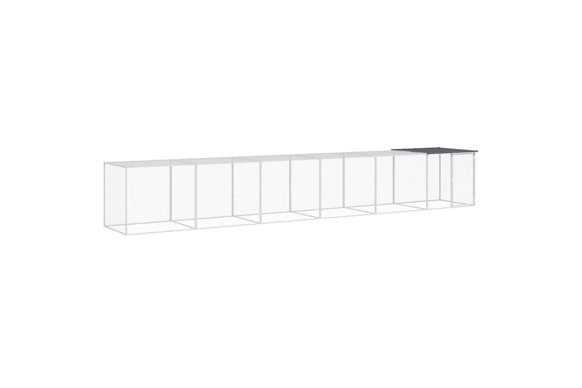 vidaXL 3189041 Chicken Cage With Roof Anthracite 603x98x90cm Galvanised Steel
