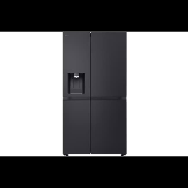 LG 628L Side-By-Side Fridge Freezer with Water & Ice Dispenser - Matte Black | GSLE81EPBD