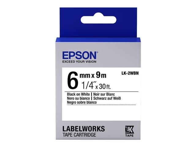 EPSON - LabelWorks LK-2WBN - label tape - 1 cassette(s) - Roll (0.6 cm x 9 m)
