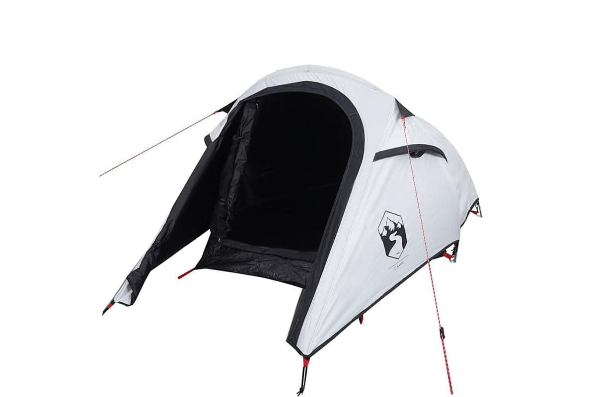 Vidaxl Camping Tent Tunnel 2-person White Blackout Fabric Waterproof