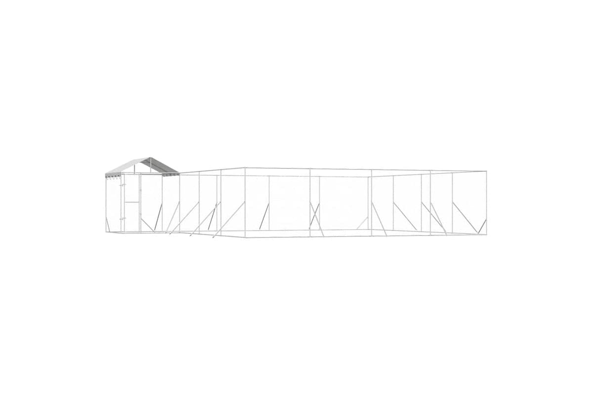 Vidaxl 3190473 Outdoor Dog Kennel With Roof Silver 10x8x2.5 M Galvanised Steel