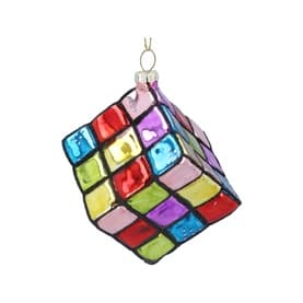 Rubik's Cube Glass Tree Decoration