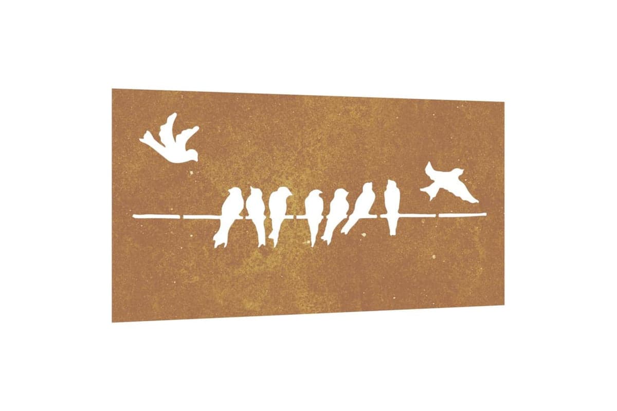 Garden Wall Decoration 105x55 Cm Corten Steel Bird Design