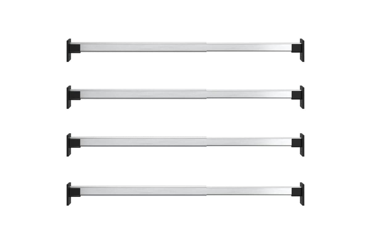 vidaXL 3102979 Telescopic Wardrobe Rails 4 Pcs Silver 58-100cm
