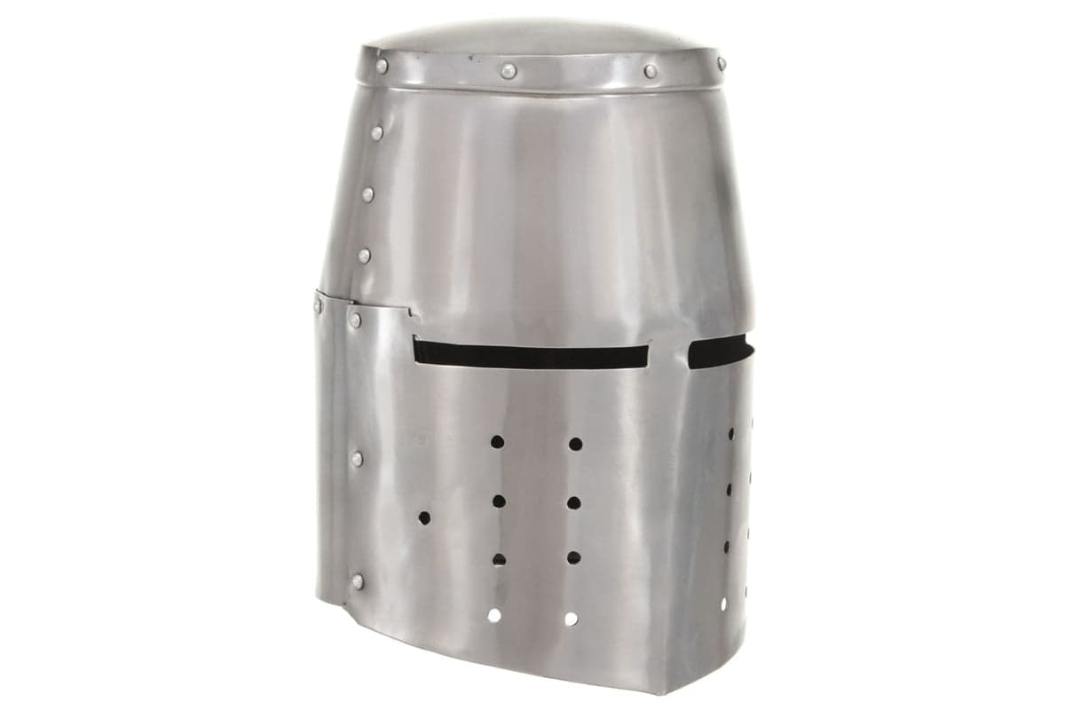 vidaXL 286117 Medieval Knight Helmet Antique Replica Larp Silver Steel
