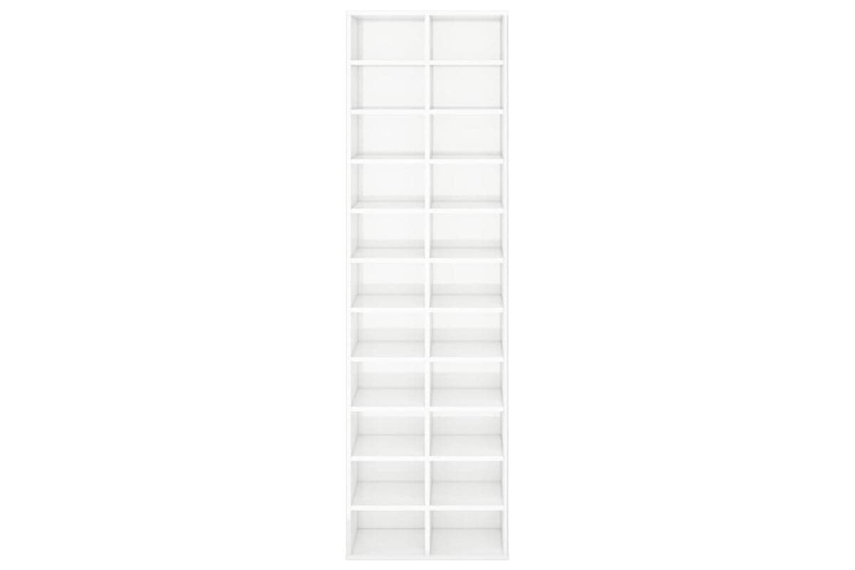 vidaXL 800375 Shoe Cabinet High Gloss White 54x34x183cm Engineered Wood