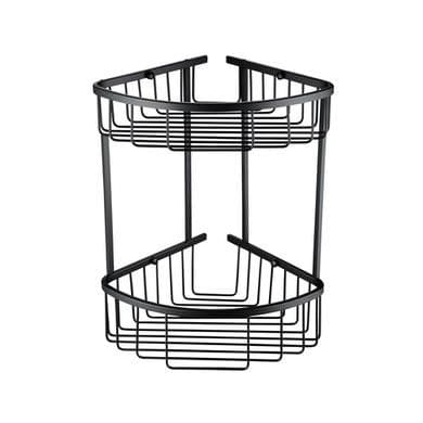 Matt Black 2 Tier Corner Shower Caddy - Arissa
