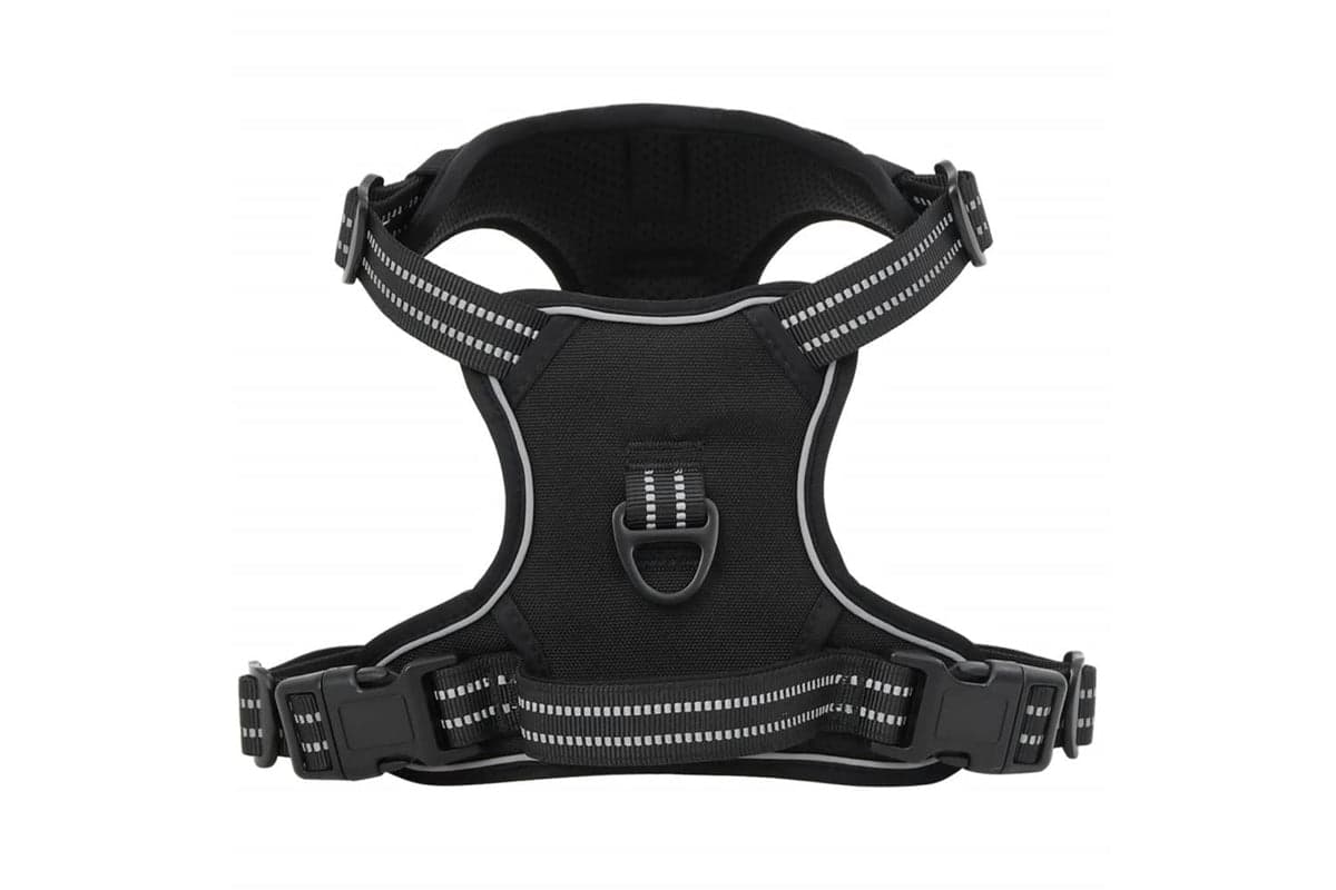 Dog Harness With Reflective Stripes Adjustable Black Xl