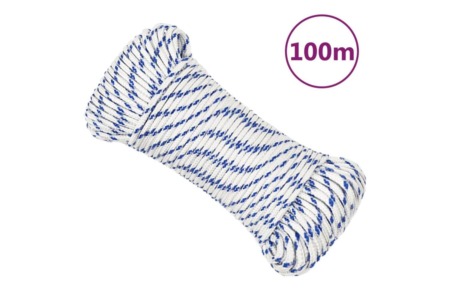 vidaXL 152276 Boat Rope White 4mm 100 M Polypropylene