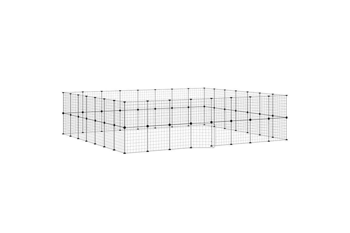 vidaXL 3114042 60-panel Pet Cage With Door Black 35x35cm Steel