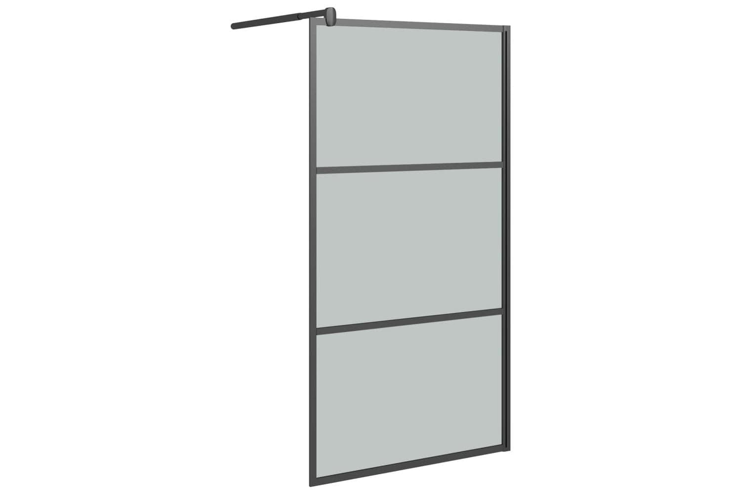 Vidaxl 151891 Walk-in Shower Wall 100x195cm Dark Esg Glass Black