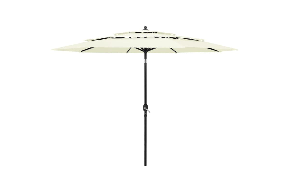 Vidaxl 313868 3-tier Parasol With Aluminium Pole Sand 3 M