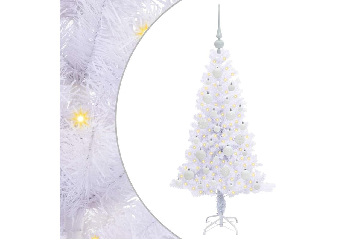 Vidaxl Artificial Christmas Tree With Stand White 120 Cm Pvc And Steel