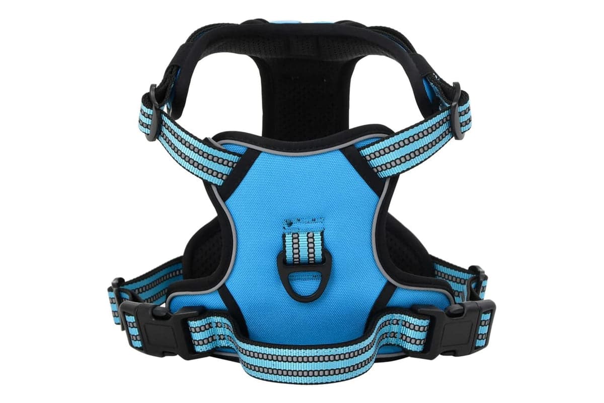 Dog Harness With Reflective Stripes Adjustable Blue M