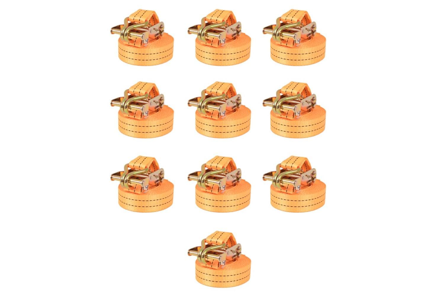 Vidaxl 142661 Ratchet Tie Down Straps 10 Pcs 1 Tonnes 6mx38mm Orange