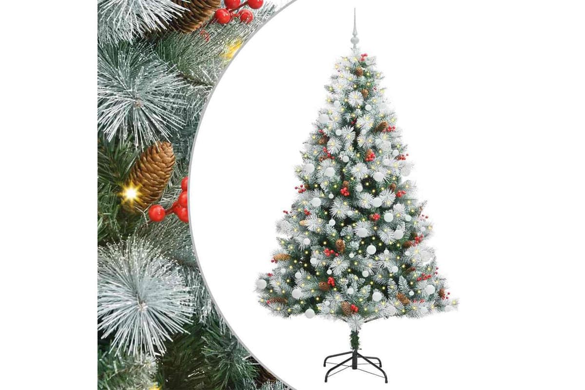 Vidaxl Artificial Christmas Tree Green And White 210 Cm