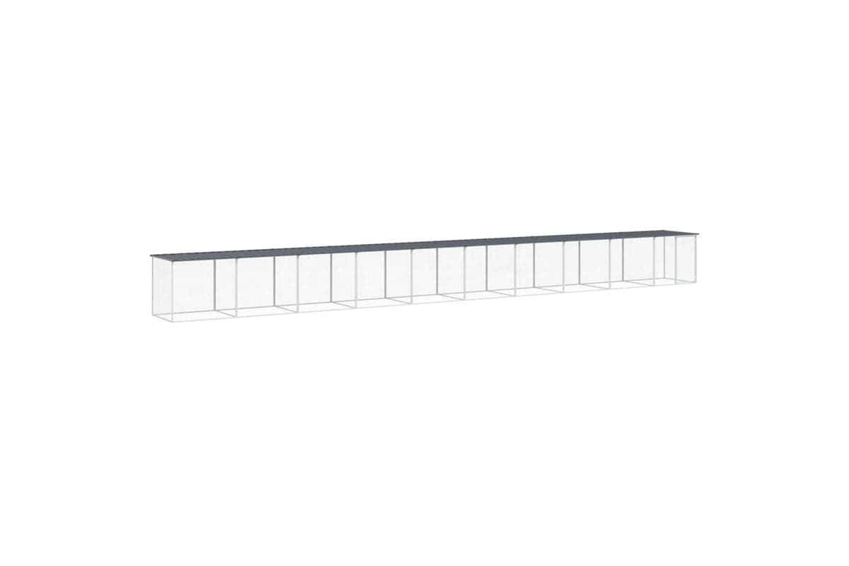 vidaXL 3189053 Chicken Cage With Roof Anthracite 1003x98x90cm Galvanised Steel