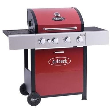 GRADE A1 - Outback OUT371149 Mercury 4 Burner Gas BBQ - Red