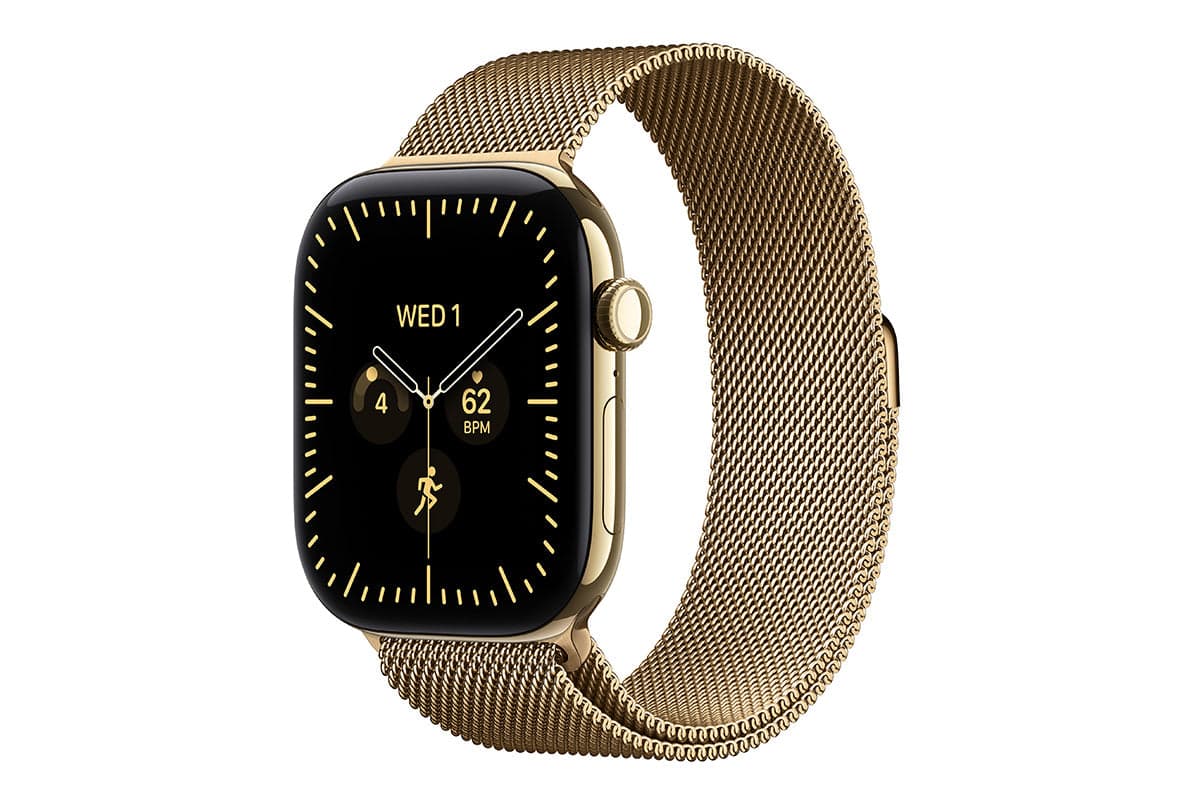 Apple Watch Series 12 | GPS + Cellular | 42mm | Radiant Gold Titanium | Radiant Gold Milanese Loop