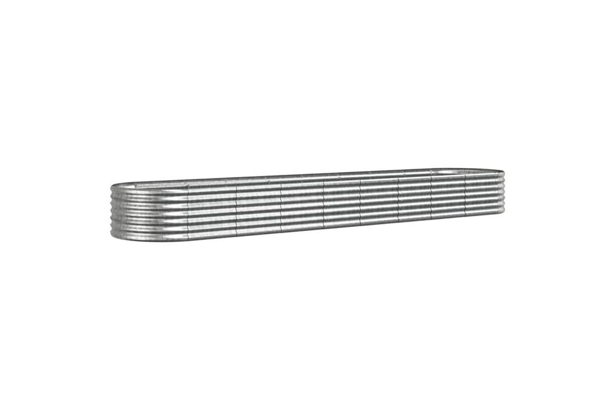 vidaXL 318932 Garden Raised Bed Powder-coated Steel 368x80x36cm Silver