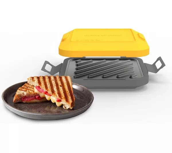 DREW&COLE Clever Micro Toastie Maker for Microwaves - Yellow & Grey