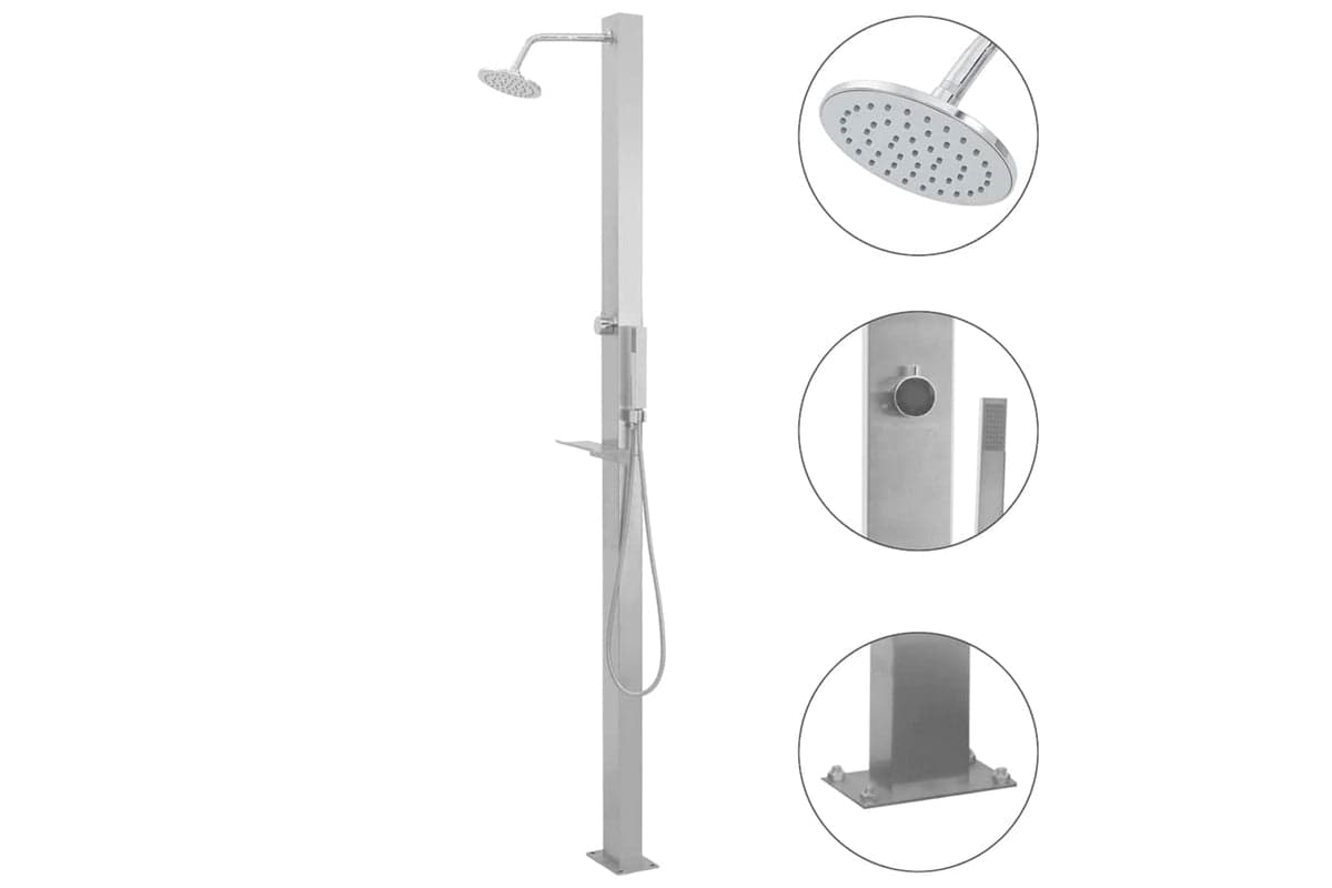 Vidaxl 48198 Outdoor Shower Stainless Steel Straight