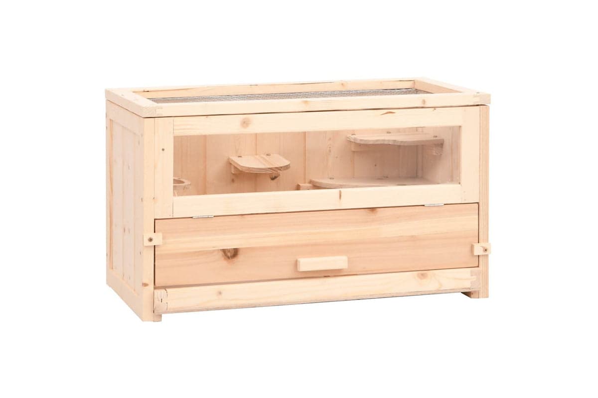 vidaXL 172377 Hamster Cage 60x30x35cm Solid Wood Fir