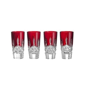 Lismore Red Shot Glass, Set of Four