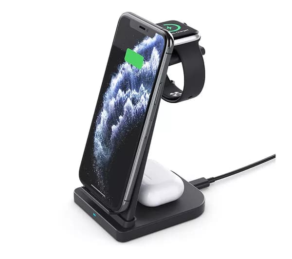 SILVERLABEL 28901SL51 Triple Wireless Charging Pad - Black