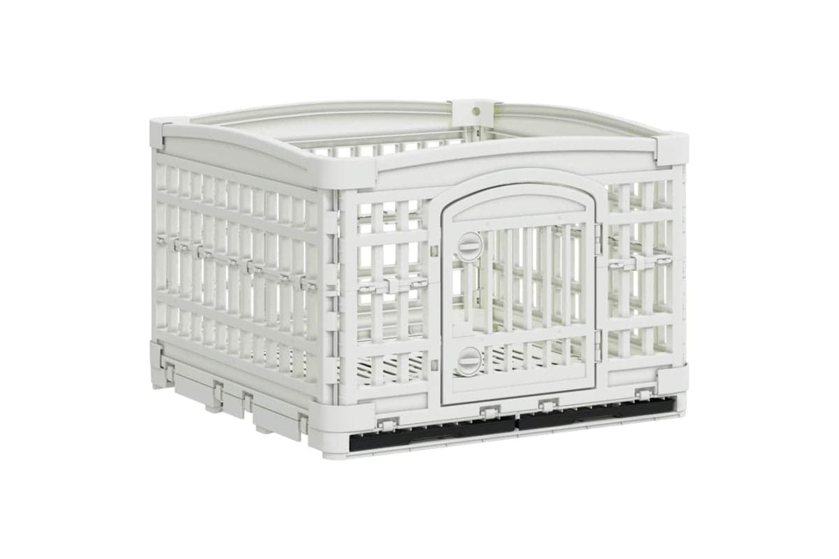 Vidaxl 4 Panel Dog Playpen 122 X 1065 X 82 Cm Plastic White Foldable