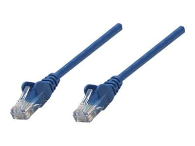 INTELLINET - Network Patch Cable, Cat5e, 2m, Blue, CCA, U/UTP, PVC, RJ45, Gold Plated Contacts, Snagless, Booted, Lifetime Warranty, Polybag - patch cable - blue