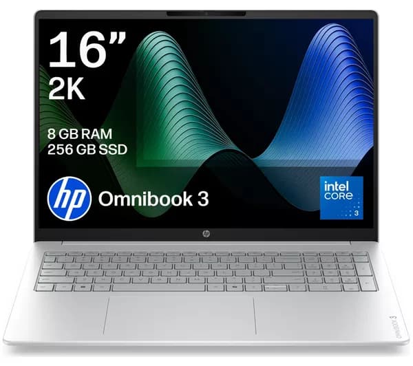 HP OmniBook 3 16" Laptop - Intel® Core™ 3, 256 GB SSD, Silver