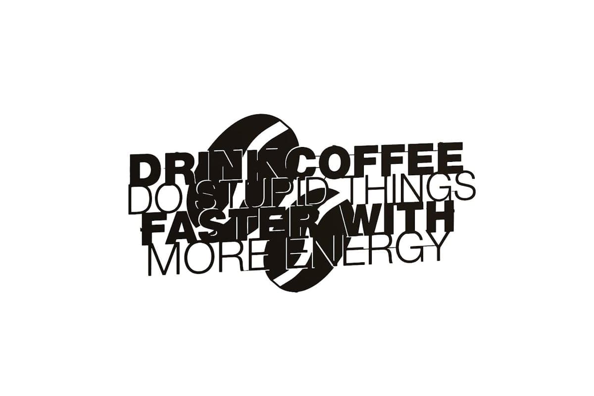 Decortie | Coffee For More Energy Metal Wall Art | Black