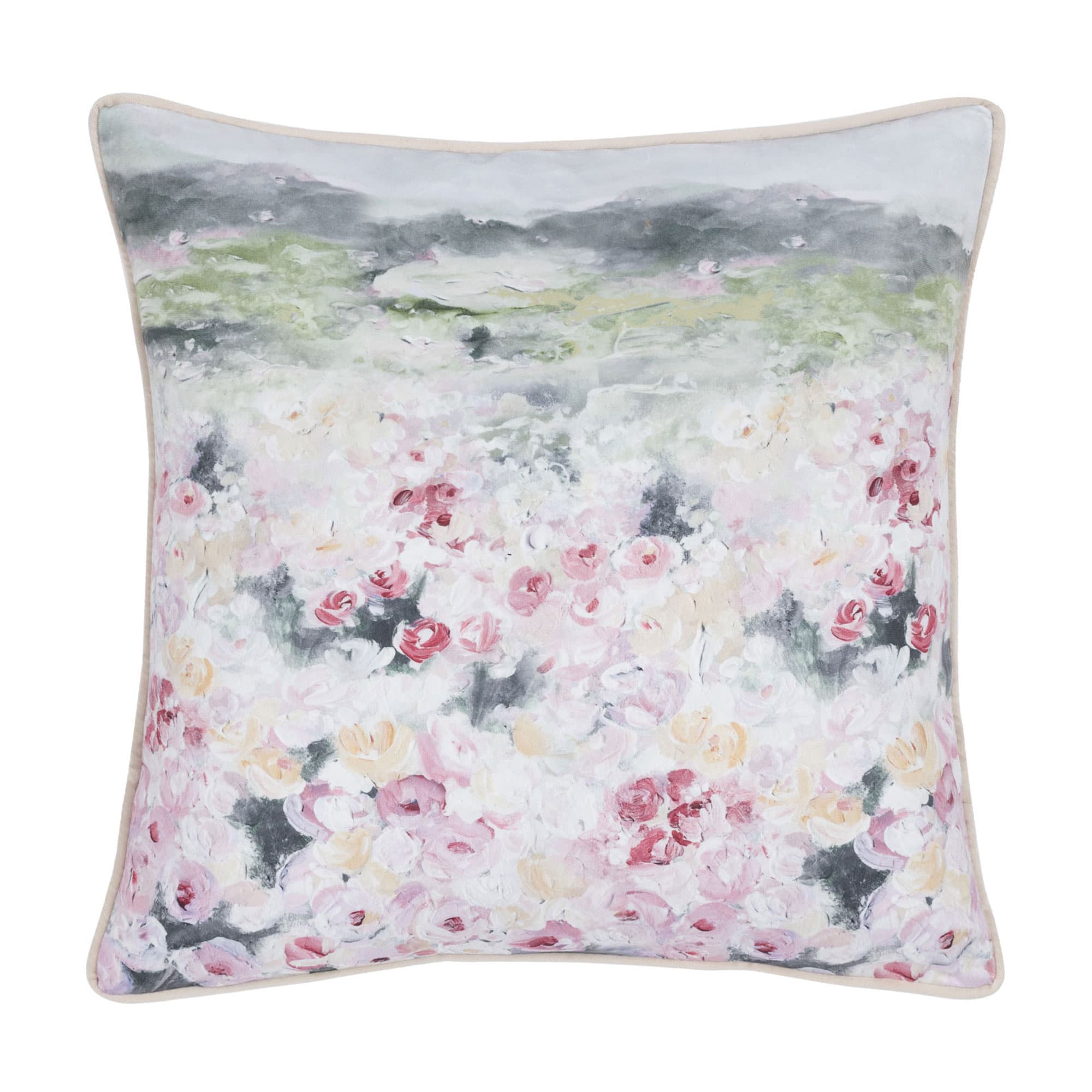 Florin Cushion Green/Pink