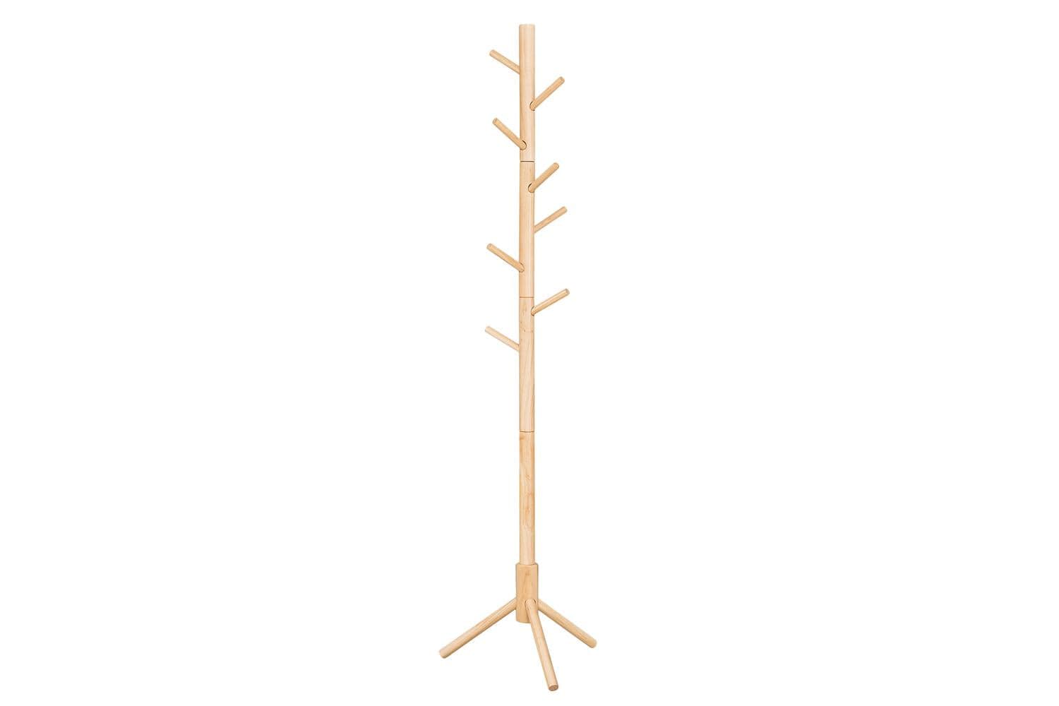 Free Standing Wooden Coat Stand | Hallway Hat Rack | Rubber Wood | 175 Cm