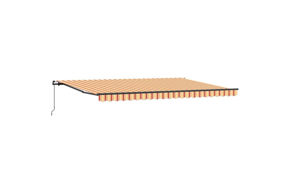 Vidaxl Retractable Awning Manual Yellow And Orange 500 X 300 Cm Fabric