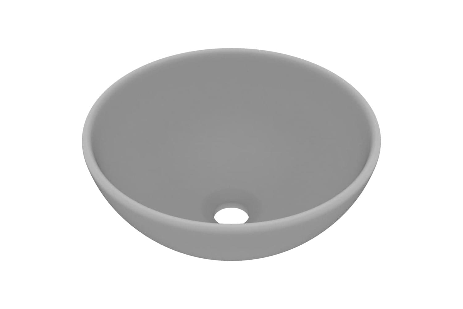 vidaXL 146971 Luxury Bathroom Basin Round Matt Light Grey 32.5x14cm Ceramic
