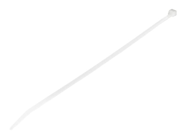 STARTECH.COM - Startech 10"(25cm) Cable Ties, 1/8"(4mm) wide, 2-5/8"(68mm) Bundle Diameter, 50lb(22kg) Tensile Strength, Nylon Self Locking Zip Ties w/ Curved Tip, 94V-2/UL Listed, 100 Pack, White - Nylon 66 Plastic - TAA (CBMZT10N) - cable tie - TAA Compliant