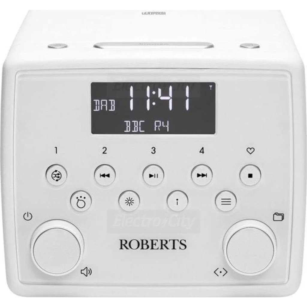 Roberts Sound 49 FM Bluetooth Clock Radio | White