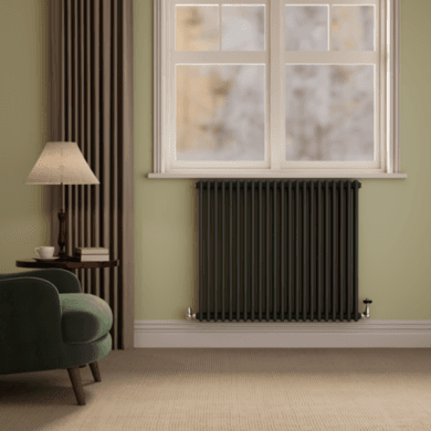 Reggio Midnight Black Horizontal Triple Column Radiator 800x1010mm 5736 BTU - Cast Iron Style