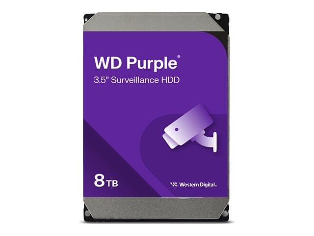WESTERN DIGITAL - WD Purple WD85PURZ - Hard drive - 8 TB - internal - 3.5" - SATA 6Gb/s - 5640 rpm - buffer: 256 MB