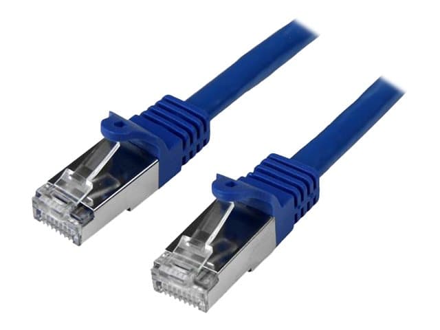 STARTECH.COM - Startech 5m CAT6 Ethernet Cable, 10 Gigabit Shielded Snagless RJ45 100W PoE Patch Cord, CAT 6 10GbE SFTP Network Cable w/Strain Relief, Blue, Wiring is UL Certified/TIA - Category 6 - 26AWG (N6SPAT5MBL) - patch cable - 5 m - blue