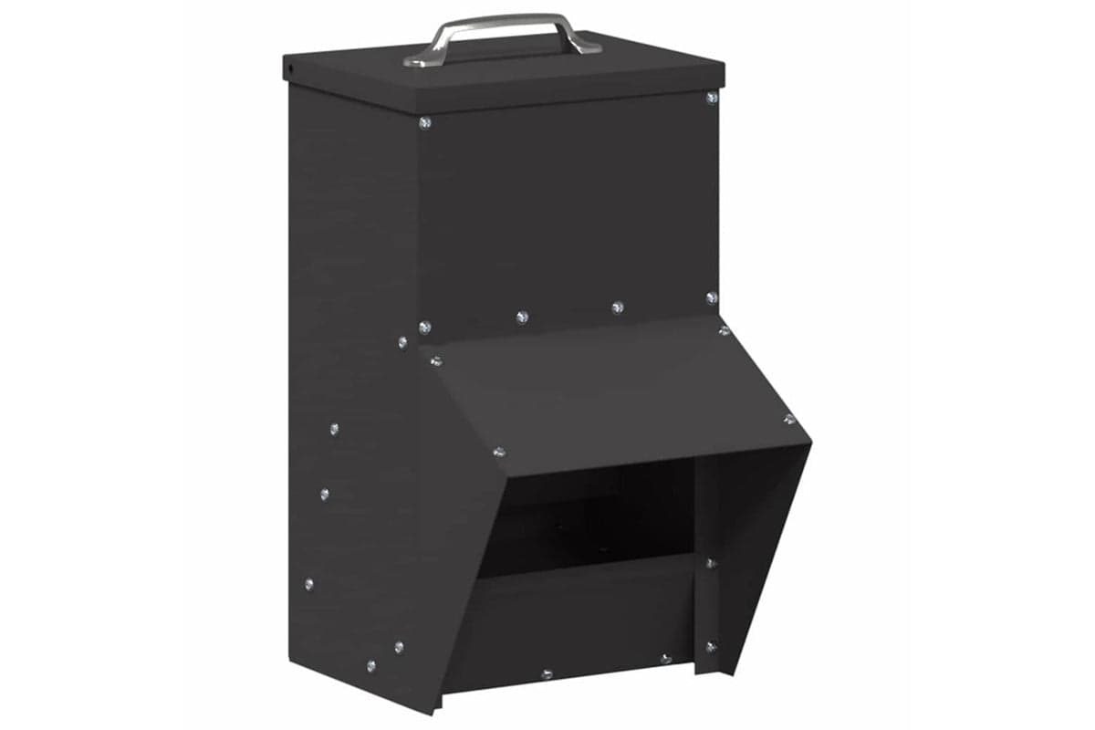 Vidaxl Chicken Feeder Black 20 X 25 X35 Cm Cold-rolled Steel