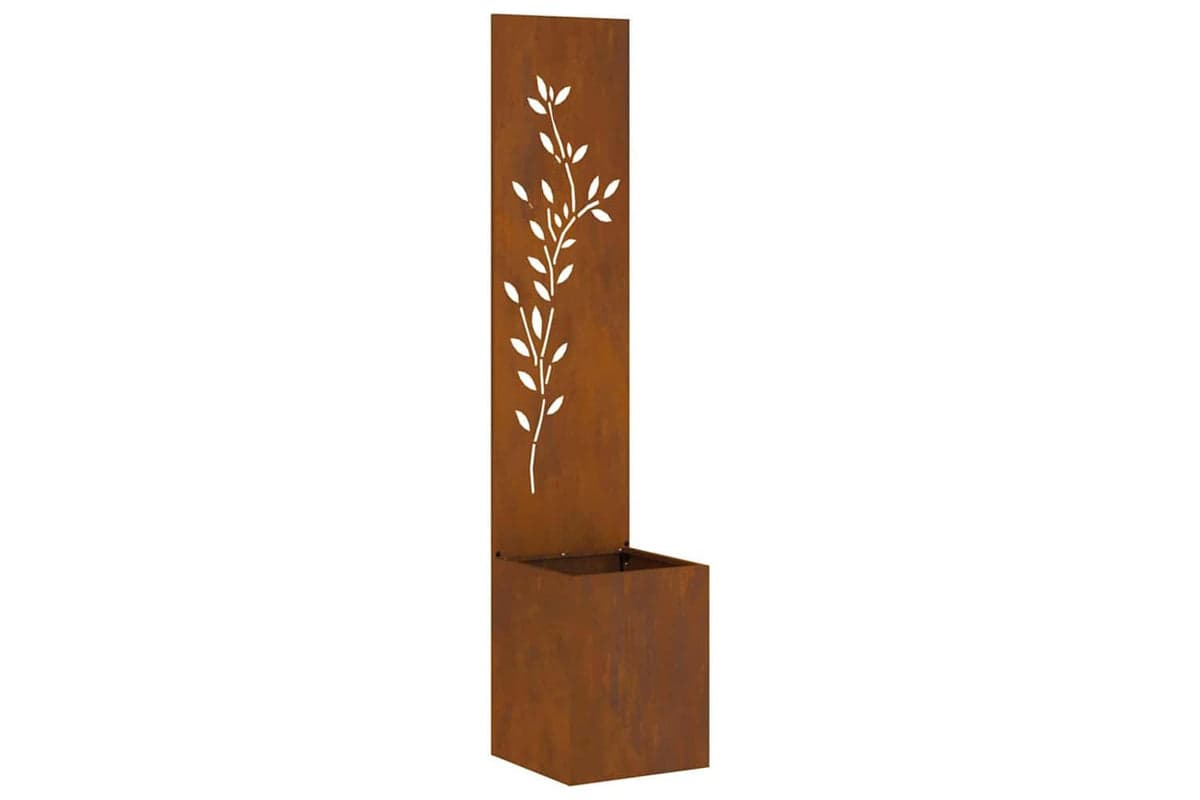 Garden Privacy Screen Floral Rusty 32 X 140 Cm Weathering Steel