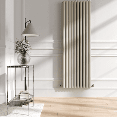 Sorrento Linen Vertical Oval Designer Radiator 1800x590mm Double Panel 6229 BTU