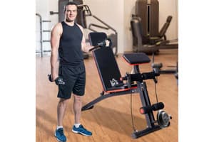 Homcom A91-062 Foldable Exercise Bench | Black/Red