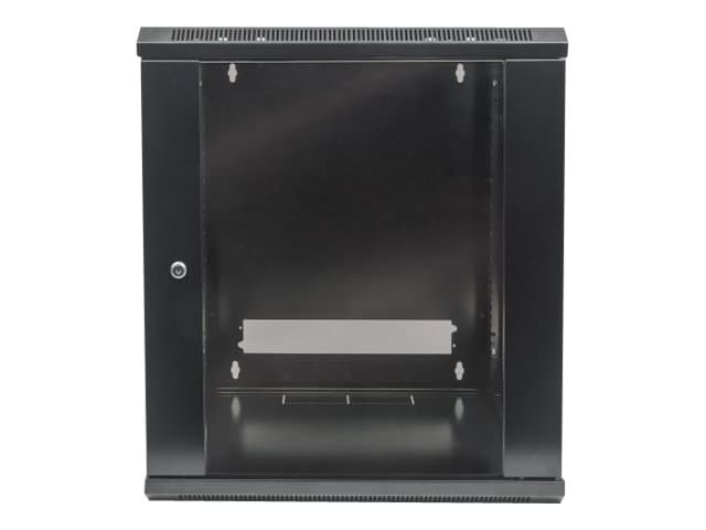 INTELLINET - Network Cabinet, Wall Mount (Standard), 12U, Usable Depth 410mm/Width 510mm, Black, Flatpack, Max 60kg, Metal & Glass Door, Back Panel, Removeable Sides,Suitable also for use on desk or floor, 19",Parts for wall